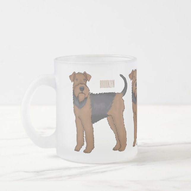 Tasse Givré Airedale terrier dog cartoon (Gauche)