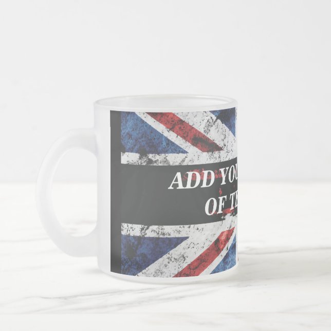 Tasse Givré Ajouter votre texte sur le drapeau anglais Jeu d'o (Gauche)