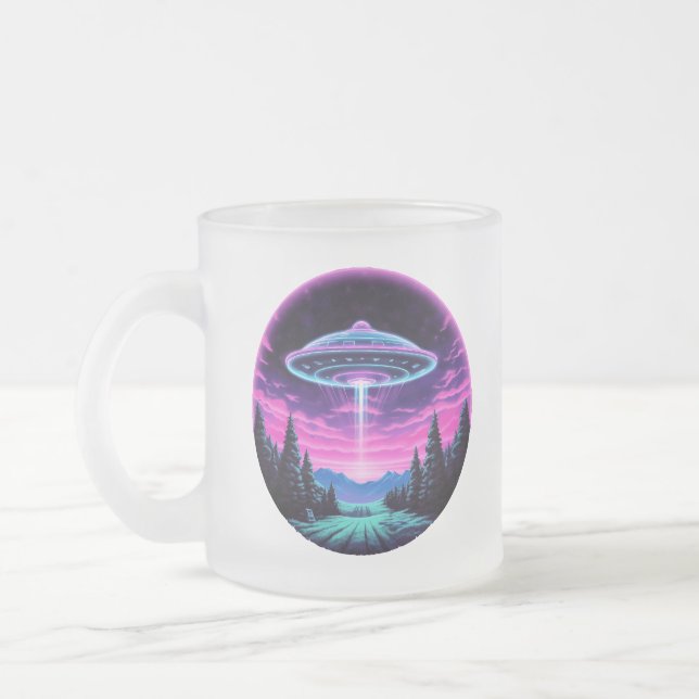 Tasse Givré Alien vaisseau spatial rétro futuriste (Gauche)
