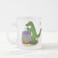 Alligator vert drôle dessin animé cuisine