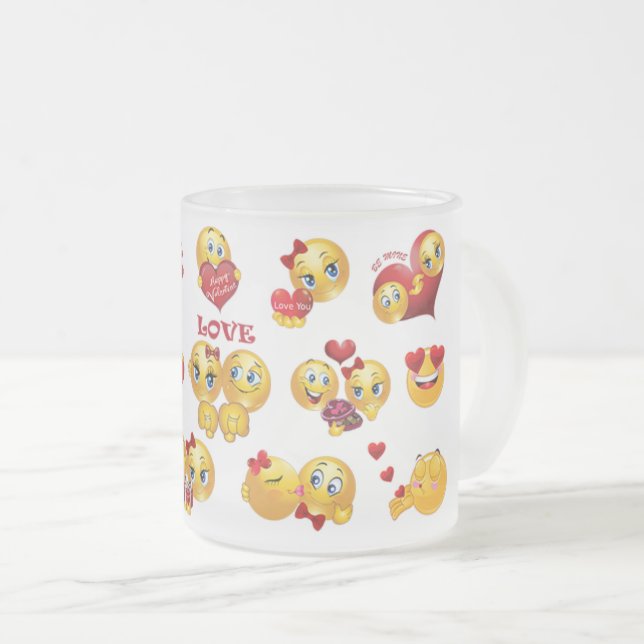 Tasse Givré amour émoji (Devant droit)