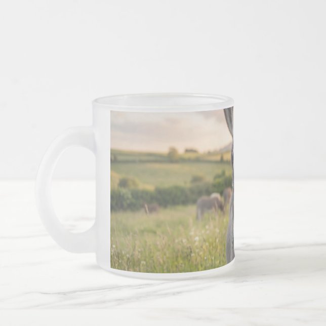 Tasse Givré Âne du matin heureux (Gauche)