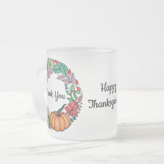 Tasse Givré Aquarelle Belle couronne Citrouille avec feuille
