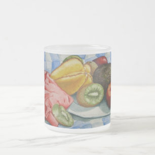 Tasse Givré aquarelle encore vie peinture de fruits exotiques