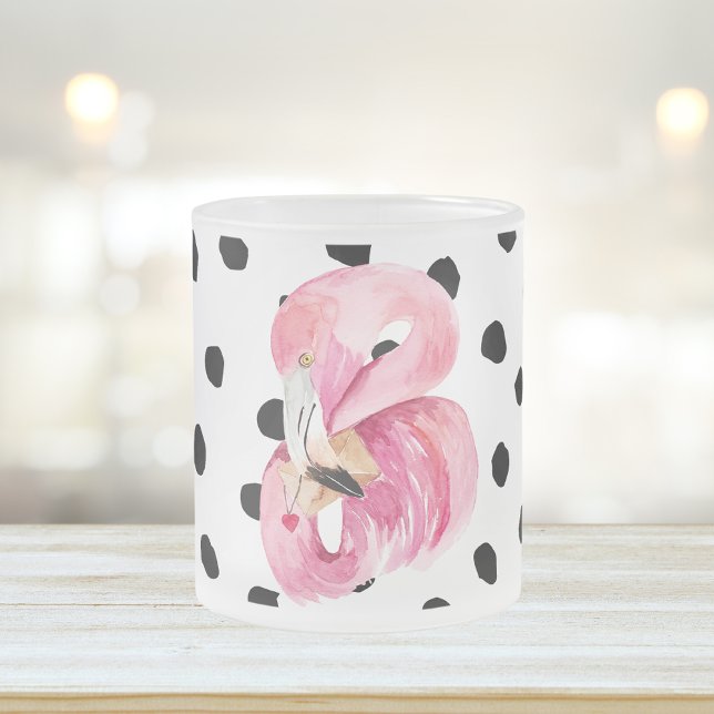 Tasse Givré Aquarelle rose exotique moderne Flamant rose & poi (Créateur téléchargé)
