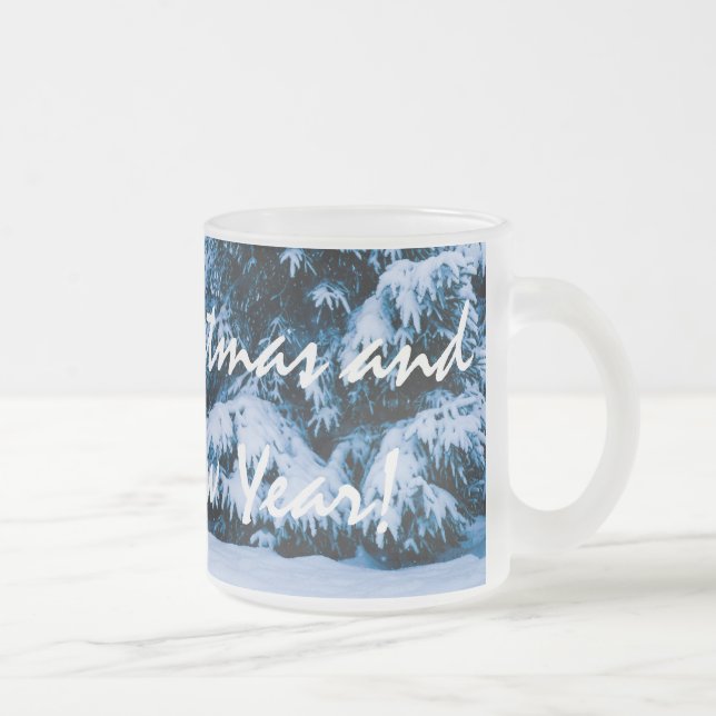 Tasse Givré Arbre de Noël de la forêt d'hiver (Droit)