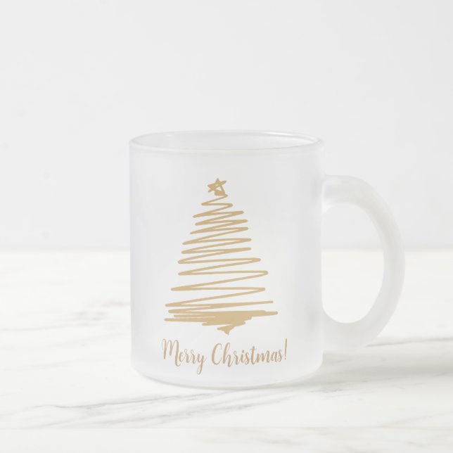 Tasse Givré Arbre de Noël d'or (Droit)