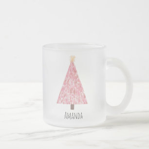 Tasse Givré Arbre de Noël rose moderne