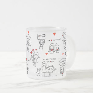 Tasse Givré Art de figure bâton Jour de la fête des mères