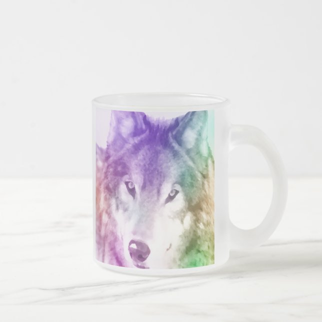 Tasse Givré Art de regard fixe de loup (Droit)