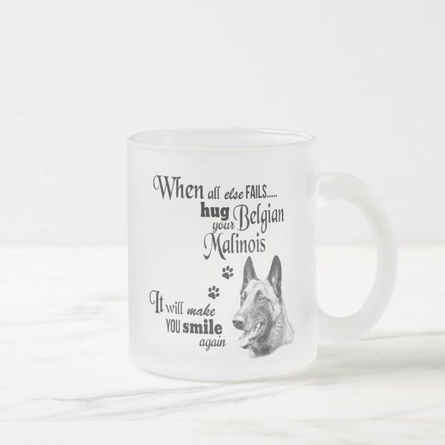 Tasse Givré Art moderne malinois belge slogan de race mignonne (Droit)