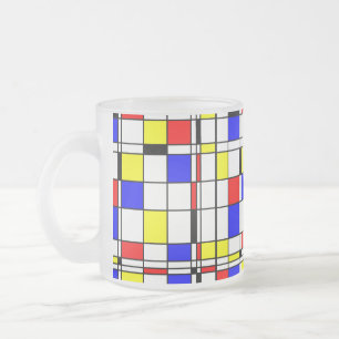 Tasse Givré Art moderne minimaliste coloré de Mondrian de
