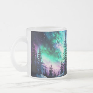 Tasse Givré Aurora céleste boréale Lumières nord vives