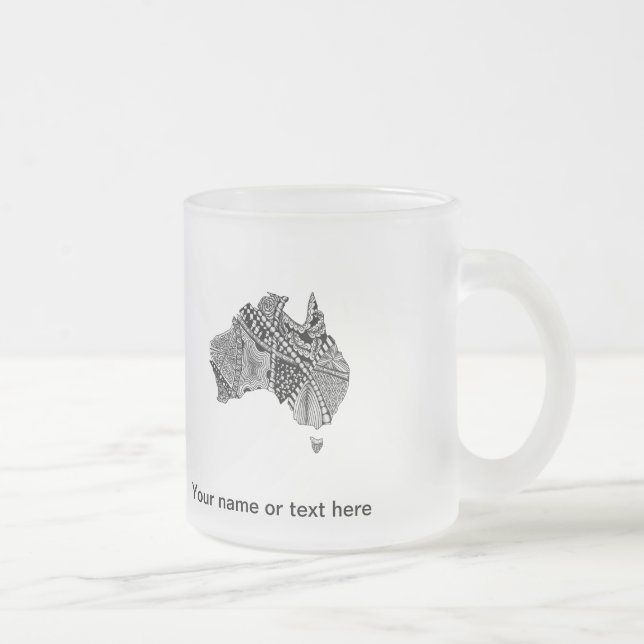 Tasse Givré Australie Carte Doodle (Droit)