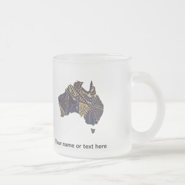 Tasse Givré Australie Doodle Tan rouge bleu (Droit)