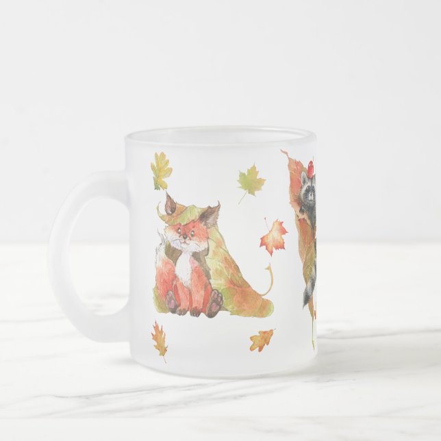 Tasse Givré Automne Automne Cute Animaux Clipart (Gauche)