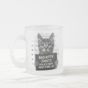Tasse Givré Bad Kitty Chat Police Arrestation Photo Drôle