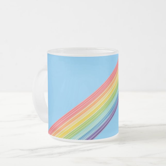 Tasse Givré Bandes arc-en-ciel diagonales (Devant gauche)