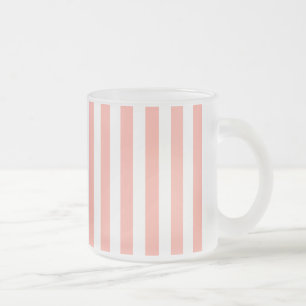 Tasse Givré Bandes de bonbons corail et blanc