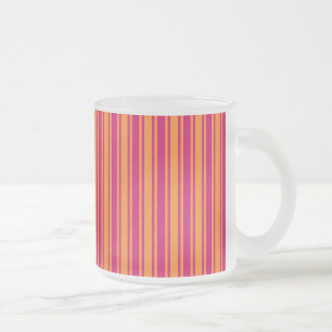 Tasse Givré Bandes de bonbons rose et orange