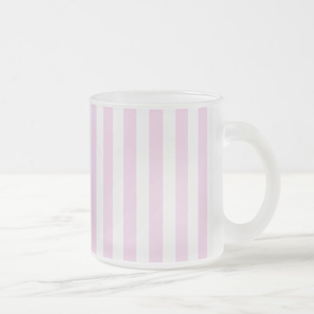 Tasse Givré Bandes de bonbons rose pâle et blanc (Droit)