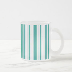 Tasse Givré Bandes de bonbons turquoises et blanches