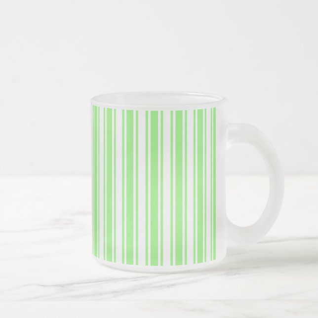 Tasse Givré Bandes de bonbons vert et blanc de chaux (Droit)