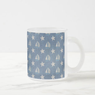Tasse Givré Bateaux à voile sur Blue Linen