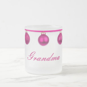 Tasse Givré Baubles roses sur ruban Grand-mère Musique de Noël