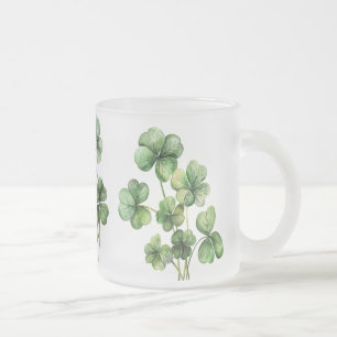 Tasse Givré Beau Shamrock d'aquarelle verte