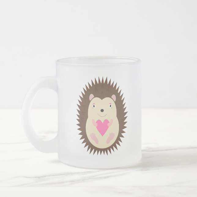Tasse Givré Bébé Hérisson Rose Mignon (Gauche)