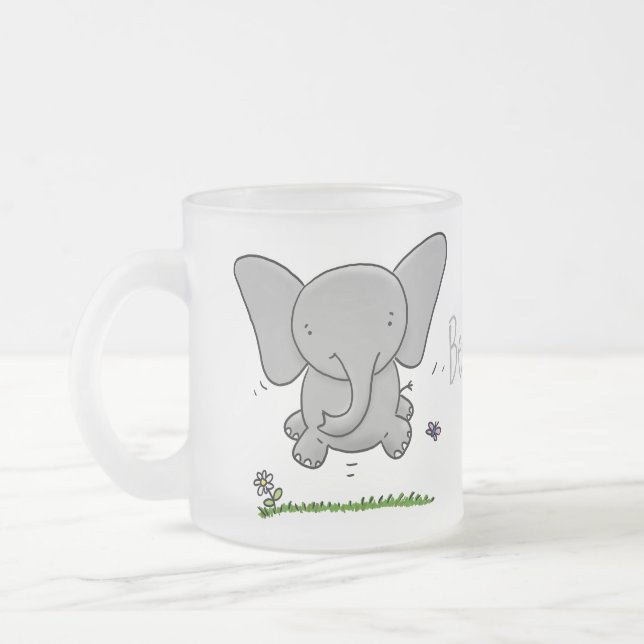 Tasse Givré Belle adorable dessin d'éléphant bébé (Gauche)
