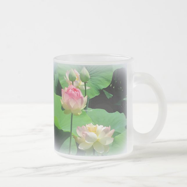 Tasse Givré Belle fleur de Lotus et verre givré de bourgeon (Droit)