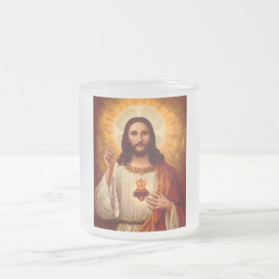 Tasse Givré Belle image religieuse Sacré Coeur de Jésus