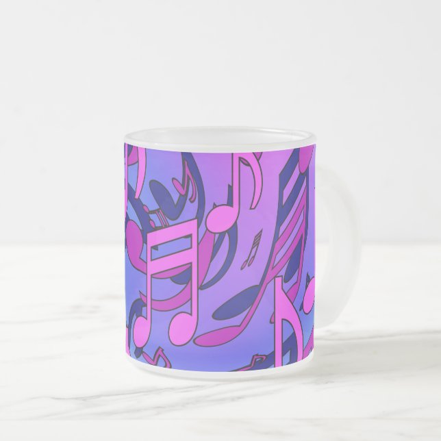 Tasse Givré Belle musique rose violet bleu Motif vivant (Devant droit)