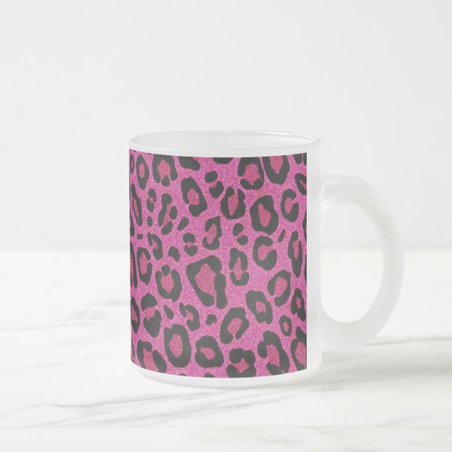 Tasse Givré Belle parties scintillant léopard rose chaud brill (Droit)