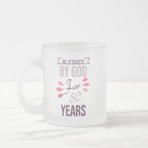 Tasse Givré Béni par Dieu pendant 50 ans, design de 50ème anni