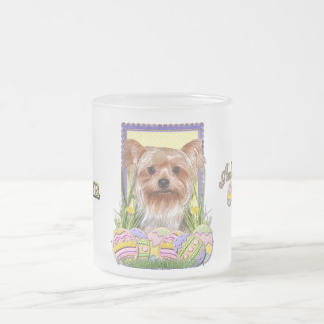 Tasse Givré Biscuits d'oeuf de pâques - Yorkshire Terrier (Centre)