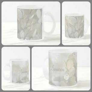 Tasse Givré Blanc sur blanc Lunaria Dollar argenté