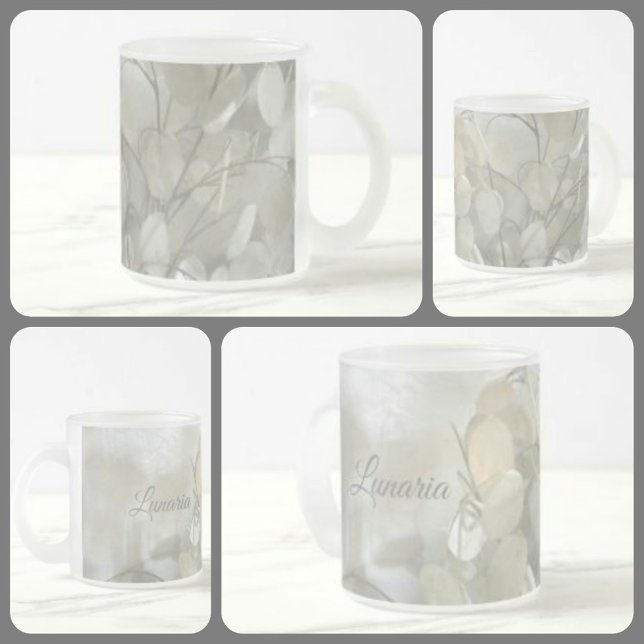 Tasse Givré Blanc sur blanc Lunaria Dollar argenté (Créateur téléchargé)