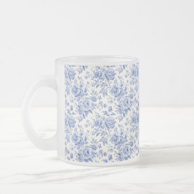 Tasse Givré Bleu de toile à fleurs (Gauche)