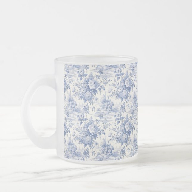 Tasse Givré Bleu de toile à fleurs (Gauche)