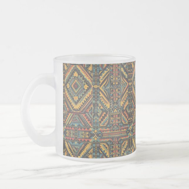 Tasse Givré Bleu éthérée "Centuries-Old Geometry Elegance" F (Gauche)