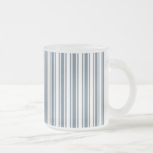 Tasse Givré Bleu gris et blanc rayures de bonbons