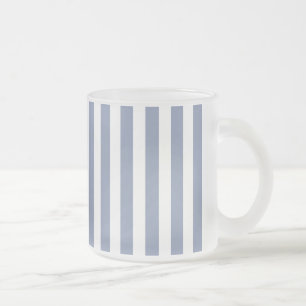 Tasse Givré Bleu gris et blanc rayures de bonbons