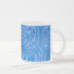 Tasse Givré Bleu Oriental Peacock Birds