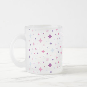 Tasse Givré Bleu Rose Violet Étoiles Espace Cosmique Ciel Noct