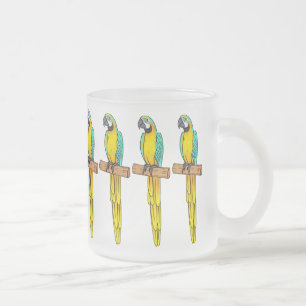 Tasse Givré Blue-and-yellow macaw bird cartoon illustration