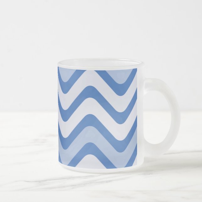 Tasse Givré Blue Wavy Lines (Droit)