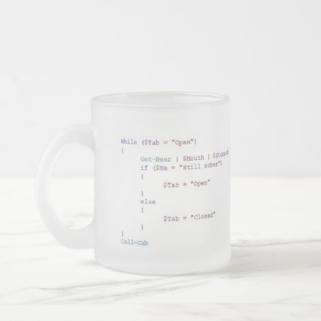 Tasse Givré Boire pour le Powershell Scripter (Gauche)